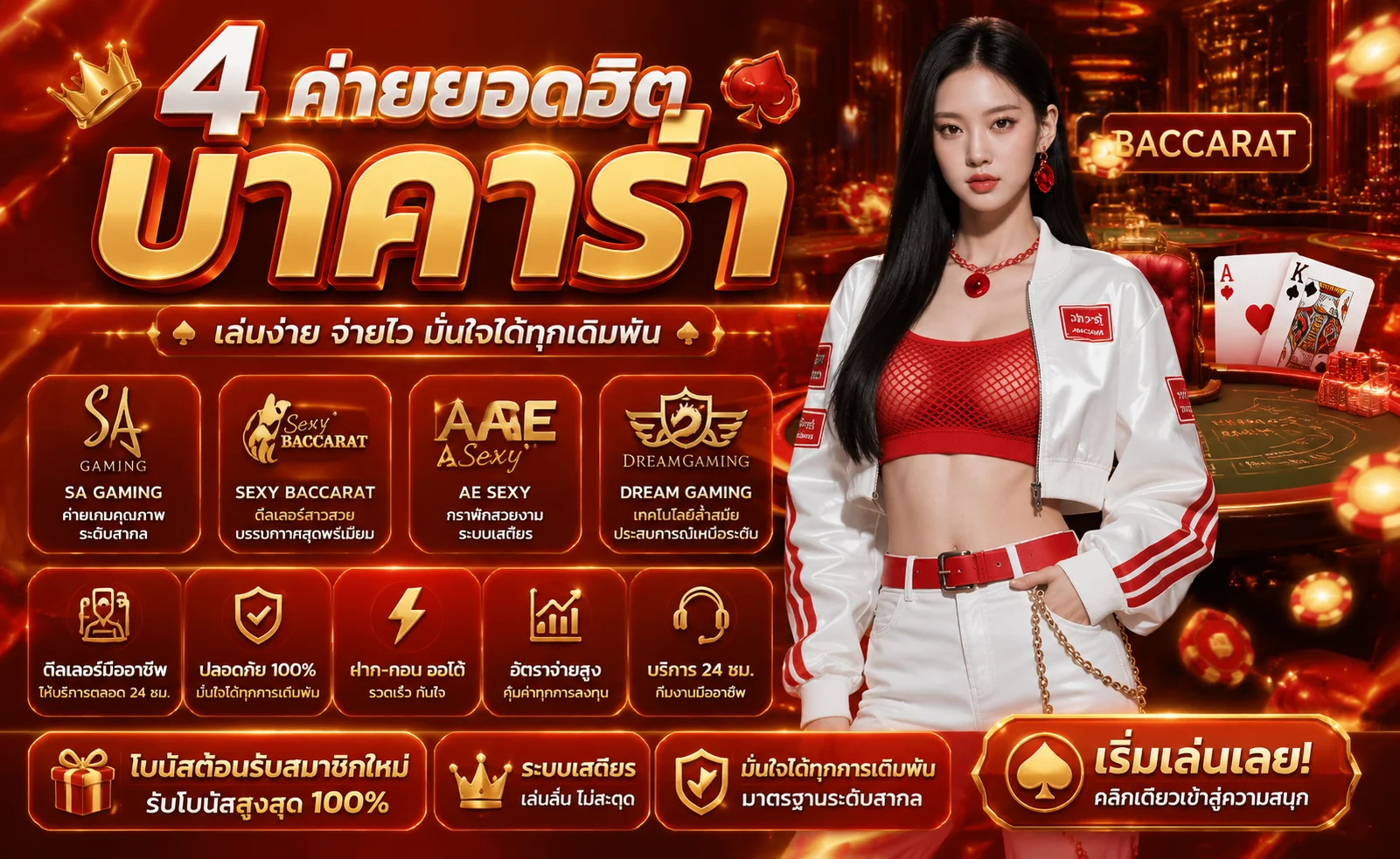 โต๊ะบาคาร่าถ่ายทอดสดในคาสิโนออนไลน์ wandee789